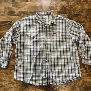Carhartt Men's black and tan Checkered Shirt